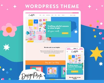 Tema WordPress colorato - Modello per bambini Kadence - Negozio e blog Woocommerce - Confetti CF01 Design Pixie