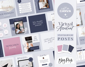 Instagram Post Templates Virtual Assistant - Quotes for Instagram - Instagram Templates Canva - VA Coach Social Media - Blog Pixie