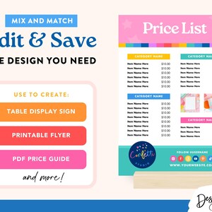 Colorful Price List Template - Canva Pricing Guide for Creative ...