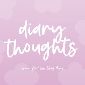 Planner Font - Handwriting Fonts for iPad - Diary Thoughts Font - Fonts for Procreate - Canva Fonts - Script Fonts Goodnotes - Blog Pixie
