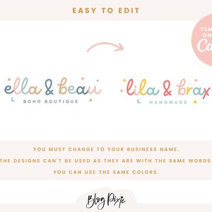 Editable Logo Design Canva - Logo With Stars and Moon - Kids Baby ...