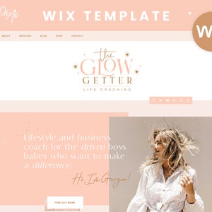 Wix Website Template - Creative Theme for Wix - Life Coach Website - Social Media Wix Layout - Wix Web Design - Glow Getter - Blog Pixie