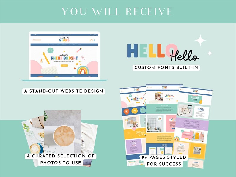 Websitesjabloon docent Wix - regenboogkleurig kleurrijk Wix websiteontwerp - websitesjabloon onderwijs - Wix blogthema klaslokaal - TC01 Blog Pixie afbeelding 5