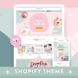 Cute Pastel Shopify Theme Template for a Creative Boutique Website - CD01 - Design Pixie