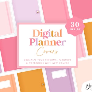 Digital Notebook Covers Pink - Goodnotes Digital Planner Covers 2023 - Journal Cover Collection Kit - Cute Purple Covers - DD01 - Blog Pixie