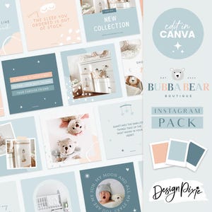 Instagram Post Templates Baby - Canva Templates - Quotes for Instagram - Mom Blog Instagram - Kids Baby Boutique - BR01 - Blog Pixie