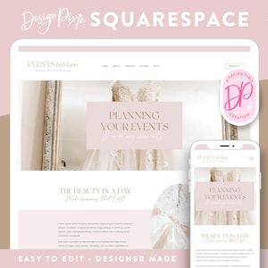 Squarespace Template - Event Planner Website - Event Planning Template - Squarespace 7.1 - Website Theme - Wedding Logo Design - Blog Pixie