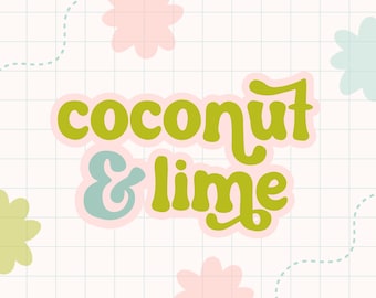 Kokosnuss und Limette Schriftart - Retro Schriftart mit Schwänzen - Groovy Schriftarten - Moderne Boho Schriftart - Schriftarten für Cricut - Design Pixie