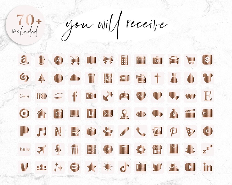 App Icons Rose Gold IOS 14 Blush Pink App Covers IOS 14 Etsy