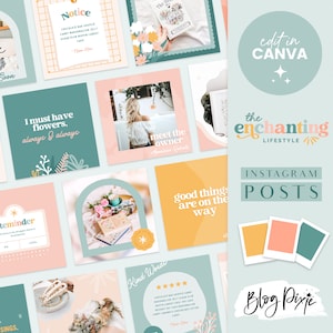 Instagram Post Templates Canva - Quotes for Instagram - Creative Instagram Designs - Bright Pastel Instagram Branding - EN01 - Blog Pixie