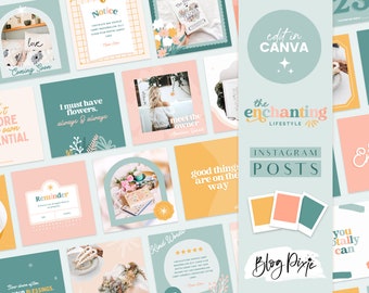 Instagram Post Templates Canva - Quotes for Instagram - Creative Instagram Designs - Bright Pastel Instagram Branding - EN01 - Blog Pixie