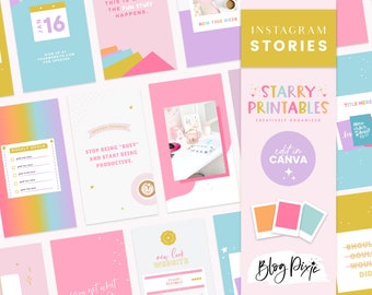 Instagram Story Templates Rainbow - Instagram Templates Canva - Creative Quotes for Instagram - Colorful Bright Instagram - SP01 Blog Pixie