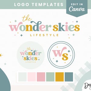 Logo With Stars - Logo Template Canva - Editable Logo Design - Small Business Logo - Logo Design Canva - Rainbow Logo - CD01 - Blog Pixie