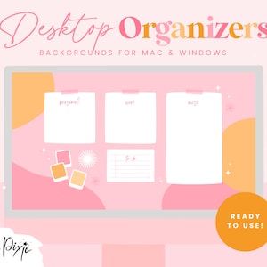 Rosa Schreibtischhintergrund - 2023 Desktop Organizer für Mac und Windows - CW01 - Blog Pixie