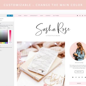 Wordpress Theme Wordpress Theme for Bloggers Wordpress Blog Responsive Wordpress Themes Feminine Design Free Font Blog Pixie image 2