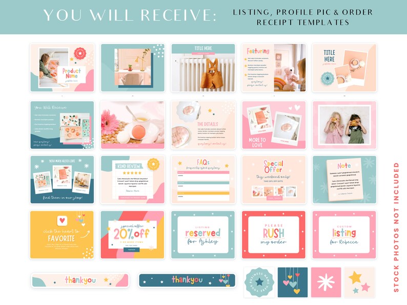 Fun Etsy Banner Templates - Etsy Shop Kit Canva - Etsy Shop Bundle - Etsy Store Listing Design - Etsy Banner Template Set - CC01 Blog Pixie image 4