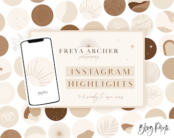 Instagram Highlights Boho - Highlight Covers for Instagram Stories - Instagram Highlight Icons Neutral - Beige Bohemian - FA01 - Blog Pixie
