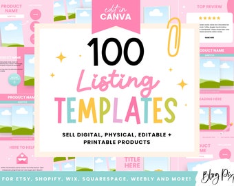 Etsy Listing Mockup Templates - Canva Listing Designs - Online Store Marketing - Etsy Mockups - Ecommerce Image Templates - PF01 Blog Pixie