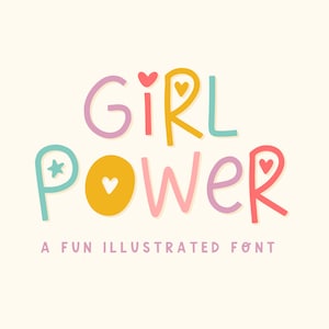 Girl Power Font - Fonts For Lettering - Font for Canva - Handwritten Fonts - Cute Fonts for Procreate - Doodle Font - PF01 - Blog Pixie