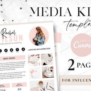 Media Kit Template Canva - Blog Rate Sheet - Blogger Media Kit - Influencer Media Kit Tiktok - Instagram Rate Card - Press Kit - Blog Pixie