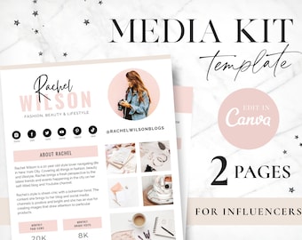 Media Kit Template Canva - Blog Rate Sheet - Blogger Media Kit - Influencer Media Kit Tiktok - Instagram Rate Card - Press Kit - Blog Pixie