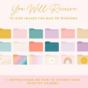 Desktop Folder Icons Cute Aesthetic Mac Desktop PC Folders - Etsy