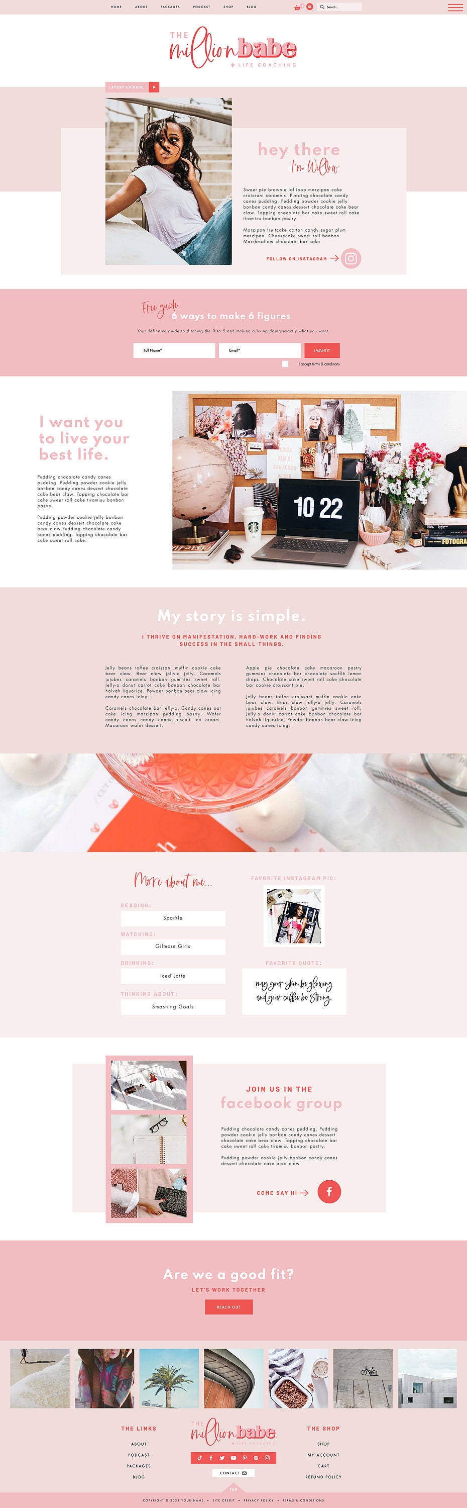 Wix Website Template Coach Podcast Web Design Creative Wix Etsy