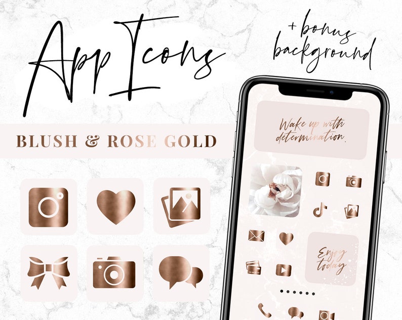App Icons Rose Gold IOS 14 Blush Pink App Covers IOS 14 Etsy