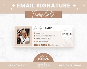 Email Signature Template Canva - Minimalist Business Email Signature ...