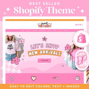 Pink Retro Shopify Theme Template - Ecommerce Boutique - Shopify Website - Shopify Banners - Shopify 2.0 Theme Template - ST01 - Blog Pixie