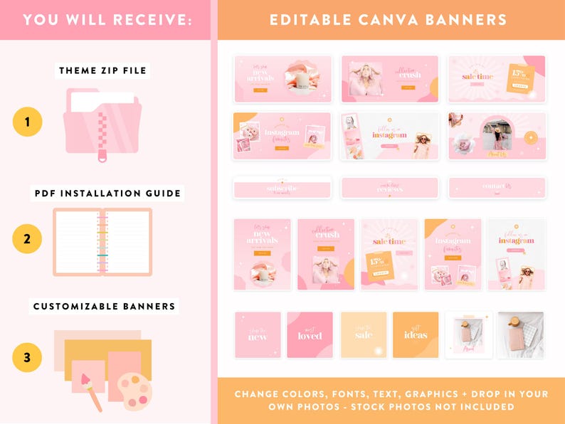Pink Shopify Theme - Ecommerce Boutique - Pretty Shopify Website Template with Sparkles - Party Candle Shop Branding - CW01 - Design Pixie image 5