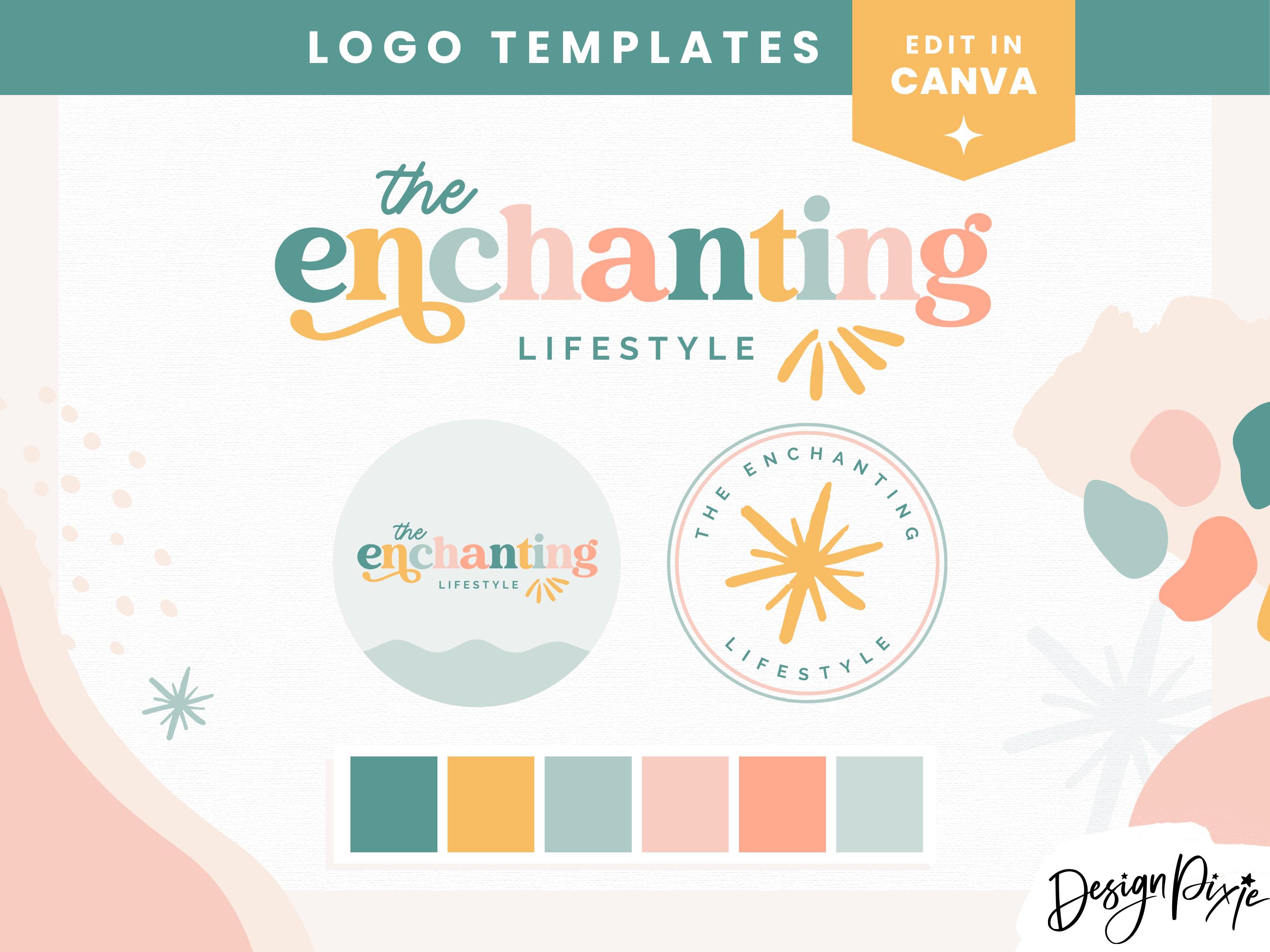 Enchanting Rainbow Logo Design Template Canva - Editable Logo - Canva ...
