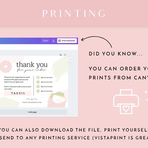 Pretty Thank You Card Template Canva - Pink Thankyou Order Card - Fancy Feminine Branding - Small Business - PP01 Blog Pixie image 5