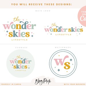 Logo With Stars - Logo Template Canva - Editable Logo Design - Small ...