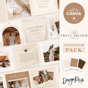 Photography Instagram Templates - Boho Neutral Instagram Post Templates - Canva Templates - Small Business Instagram - FA01 - Blog Pixie