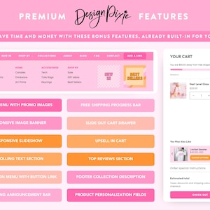 Pink Retro Shopify Theme Template - Ecommerce Boutique - Hot Pink Shopify Website Banners - Shopify 2.0 - ST01 - Design Pixie image 6