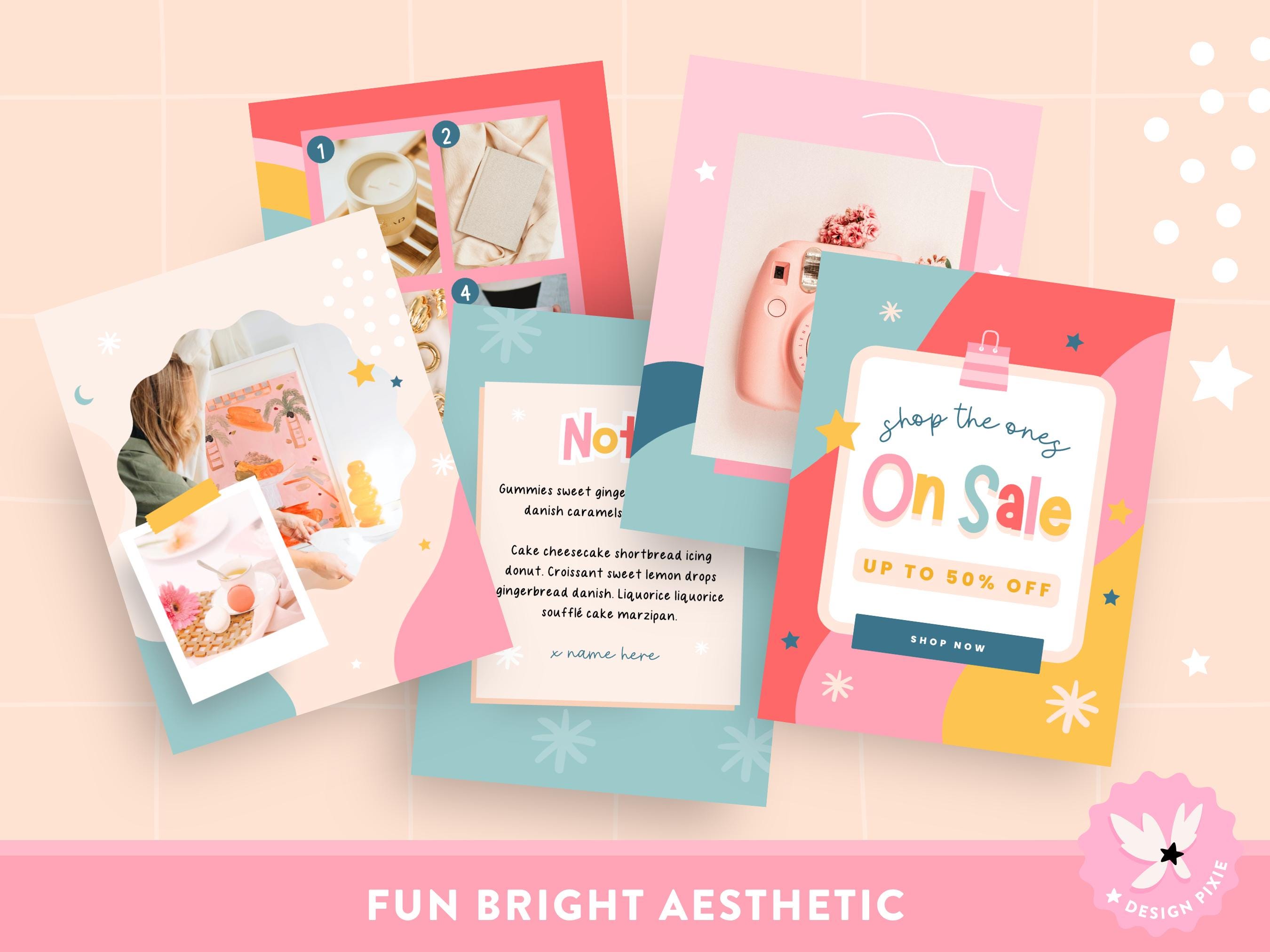 Fun Instagram Templates Canva - Social Media Posts and Stories - Bright ...