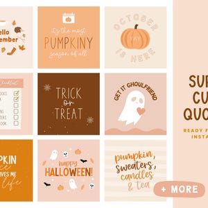 Modèles Instagram automne Canva - Idées d'articles Instagram automne - Modèles de publications Instagram pour l'automne - Ensemble Instagram Halloween Pixie image 8