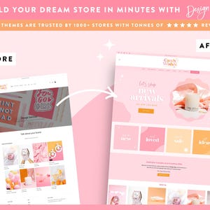 Pink Shopify Theme - Ecommerce Boutique - Pretty Shopify Website Template with Sparkles - Party Candle Shop Branding - CW01 - Design Pixie image 4