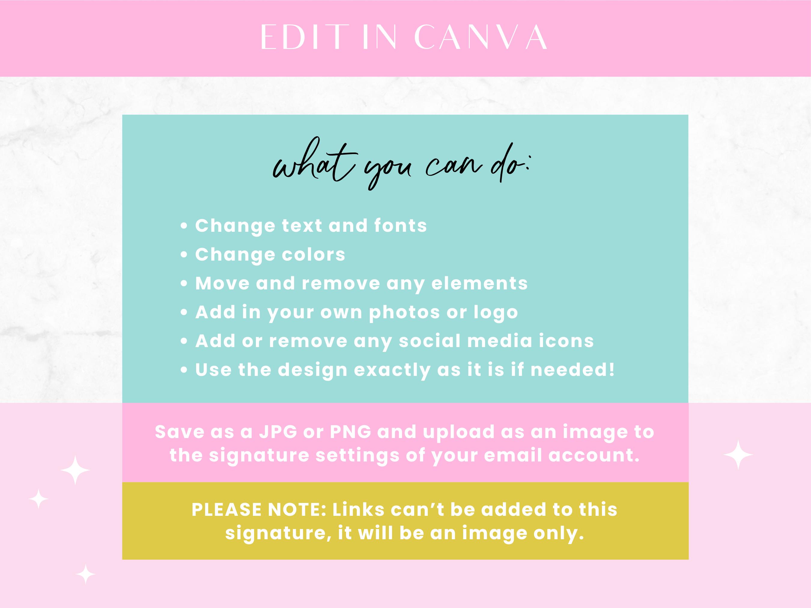 Bright Email Signature Template Canva - Craft Small Business Email ...