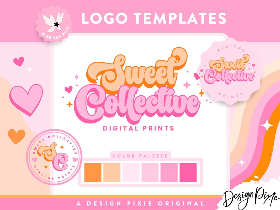 Retro Logo Design Editable Canva - Small Business Logo Template ...