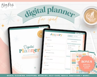 Digital Planner Rainbow - Goodnotes Undated Planner - Digital Stickers - Beginner Digital Planner - Rainbow iPad Planner - Blog Pixie