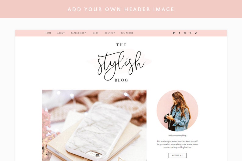 Wordpress Theme Wordpress Theme for Bloggers Wordpress Blog Responsive Wordpress Themes Feminine Design Free Font Blog Pixie image 5