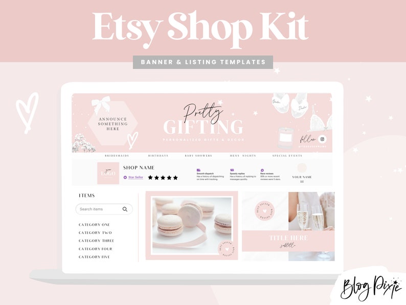 pretty pink shop branding