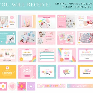 Etsy Shop Templates Rainbow Etsy Banner Templates Canva Etsy Store