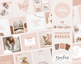 Instagram Post Templates Boho Baby Boutique - Canva Templates - Quotes for Instagram - Creative Instagram - Canva Designs DR01 Blog Pixie