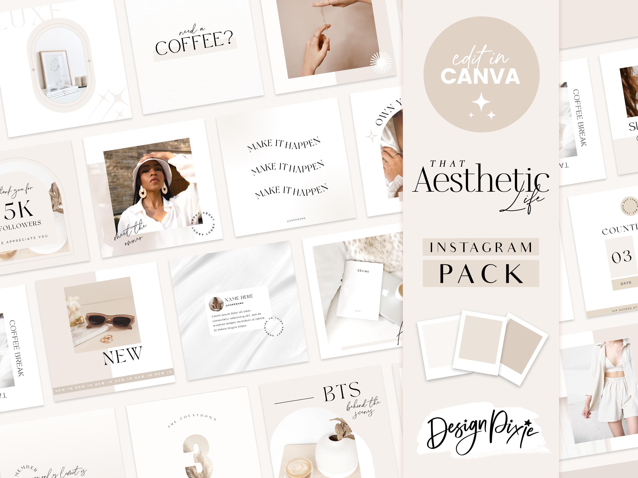 Instagram Post Templates Canva - Quotes for Instagram - Neutral Aesthetic Instagram Template - Minimalist Luxe White - AL01 Blog Pixie