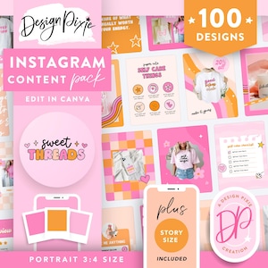 Rosa Retro Instagram Templates Canva - Positive Zitate für Instagram - Retro Flowers Story - Hellrosa Instagram Stories ST01 Design Pixie