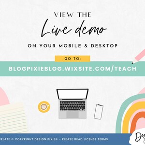 Websitesjabloon docent Wix - regenboogkleurig kleurrijk Wix websiteontwerp - websitesjabloon onderwijs - Wix blogthema klaslokaal - TC01 Blog Pixie afbeelding 4