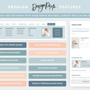 Shopify Theme for Kids Baby Boutique - Shopify Website Template - Blue Canva Banners - Online Boutique - BR01 - Design Pixie image 6